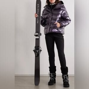 🔖L 12 BOGNER Ranja Oversized Hooded Metallic Insulated Ski Jacket Purple $880